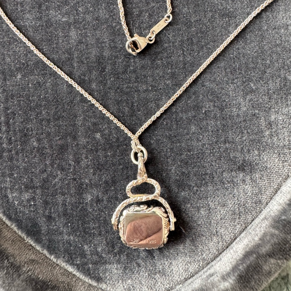 Monica Rich Kosann Sterling Carnelian Love Pendant - Picture 4 of 8